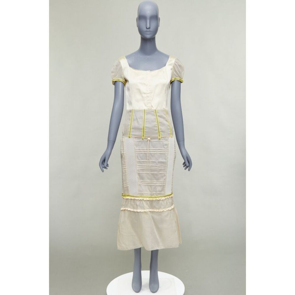 Miu Miu 1999 Runway Beige Patchwork Dress - Picture 9 of 9